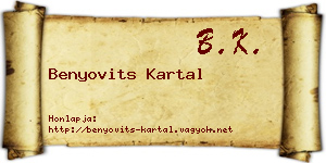 Benyovits Kartal névjegykártya